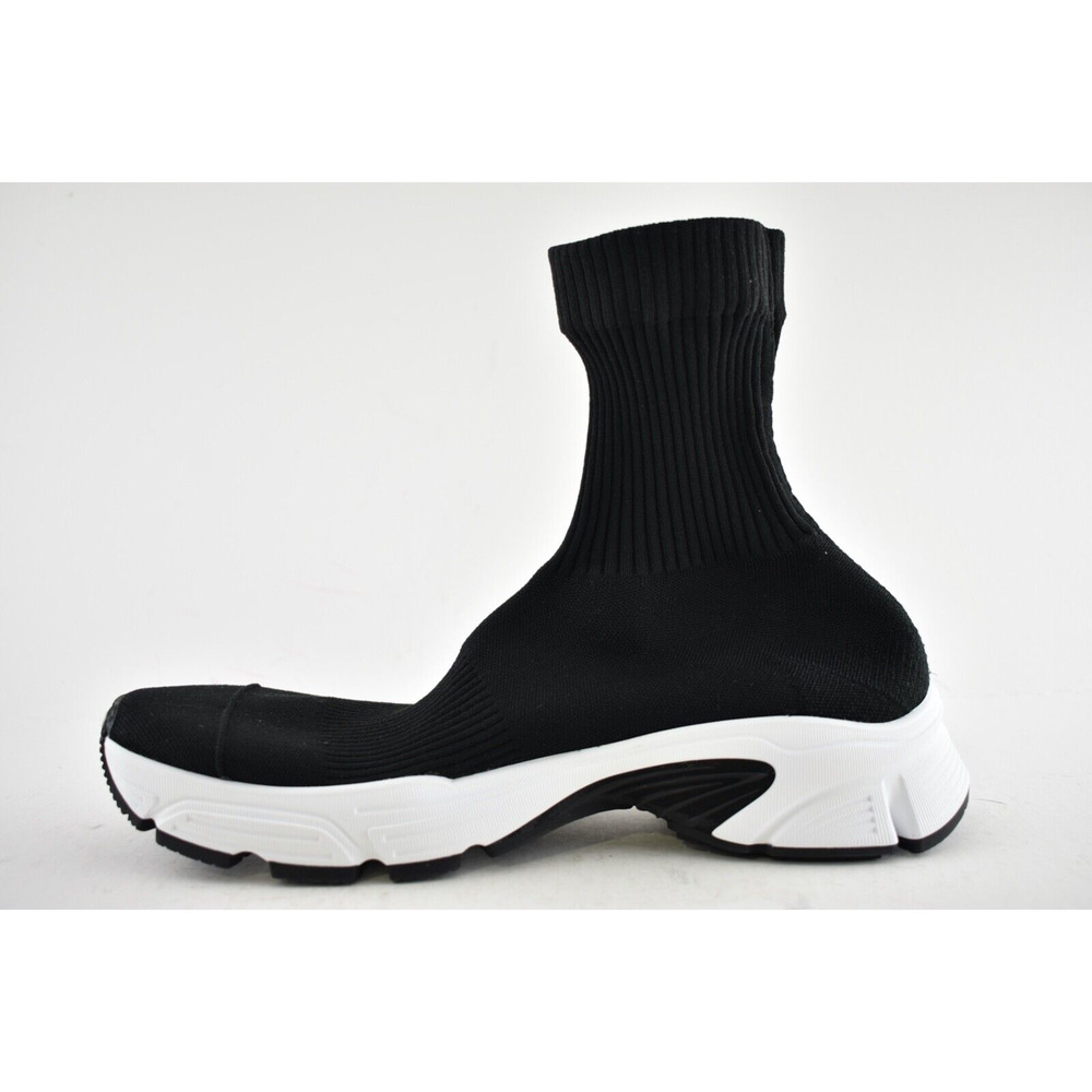 Balenciaga Speed 3.0 Sock Trainer Knit White Black High Top Runner Sneakers 41 - Picture 7 of 12